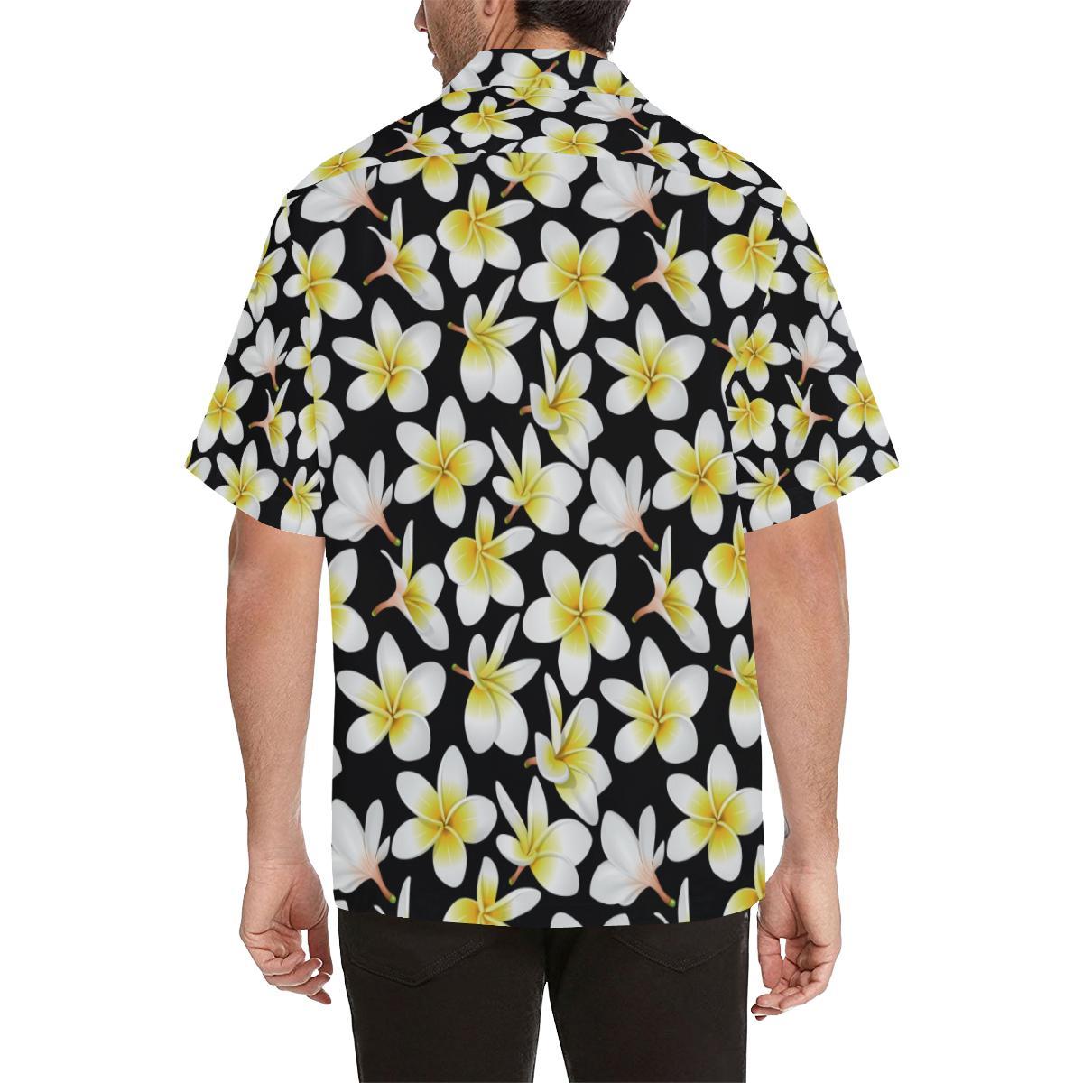 Yellow Plumeria Hawaiian Flowers Men Aloha Hawaiian Shirt