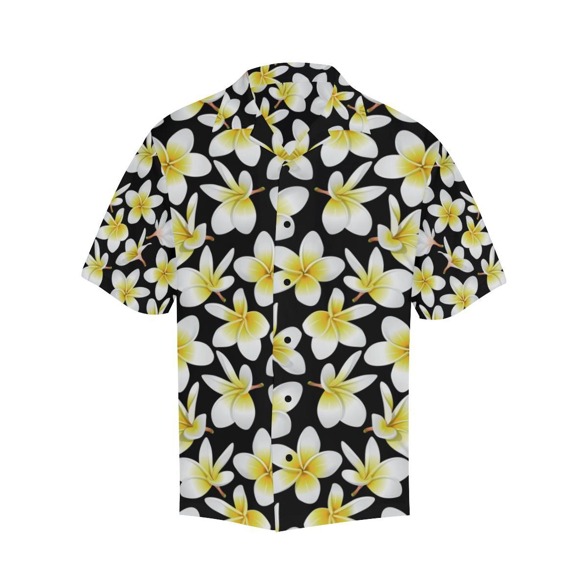 Yellow Plumeria Hawaiian Flowers Men Aloha Hawaiian Shirt