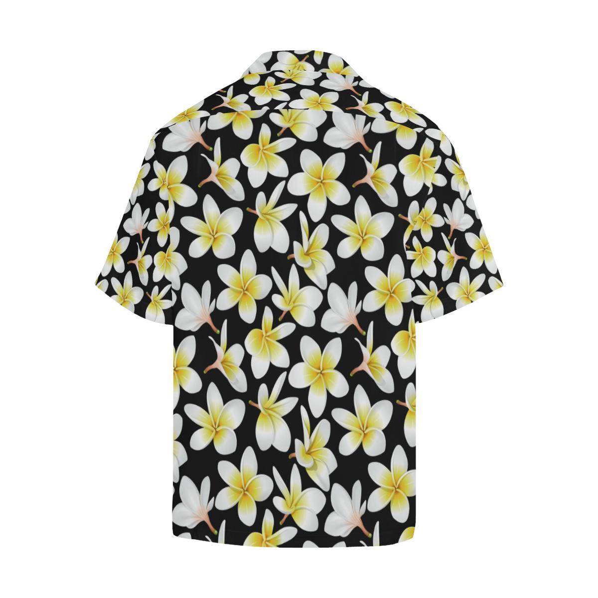 Yellow Plumeria Hawaiian Flowers Men Aloha Hawaiian Shirt