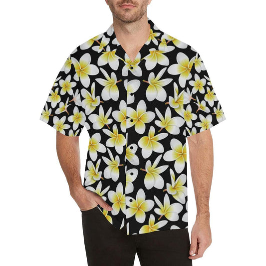 Yellow Plumeria Hawaiian Flowers Men Aloha Hawaiian Shirt
