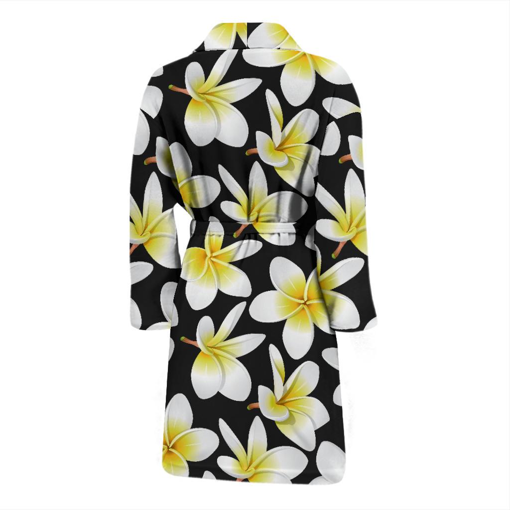Yellow Plumeria Hawaiian Flowers Men Bath Robe-JTAMIGO.COM