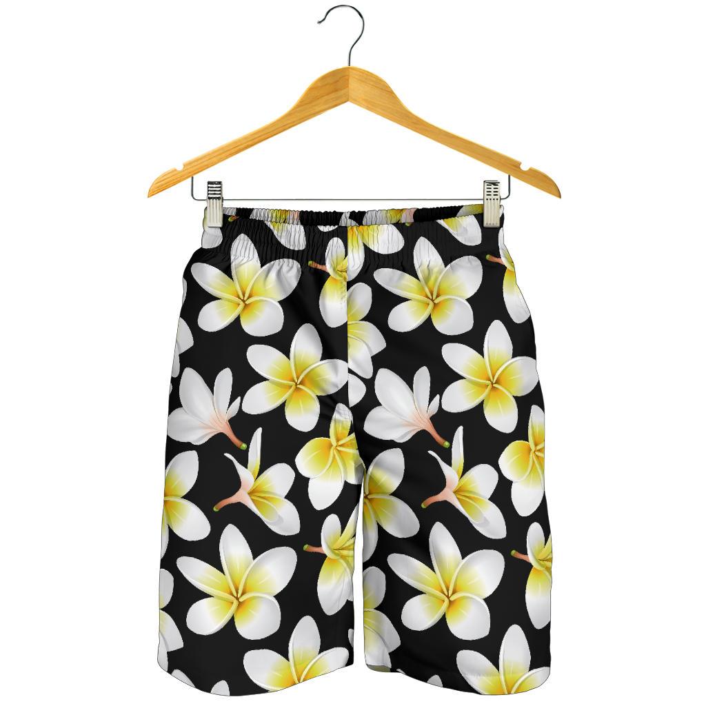 Yellow Plumeria Hawaiian Flowers Mens Shorts-JTAMIGO.COM