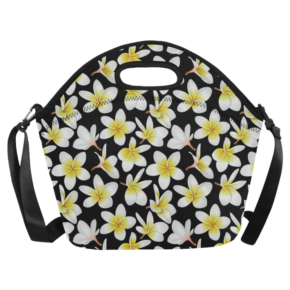 Yellow Plumeria Hawaiian Flowers Neoprene Lunch Bag (Model 1669)(Large)-JTAMIGO.COM