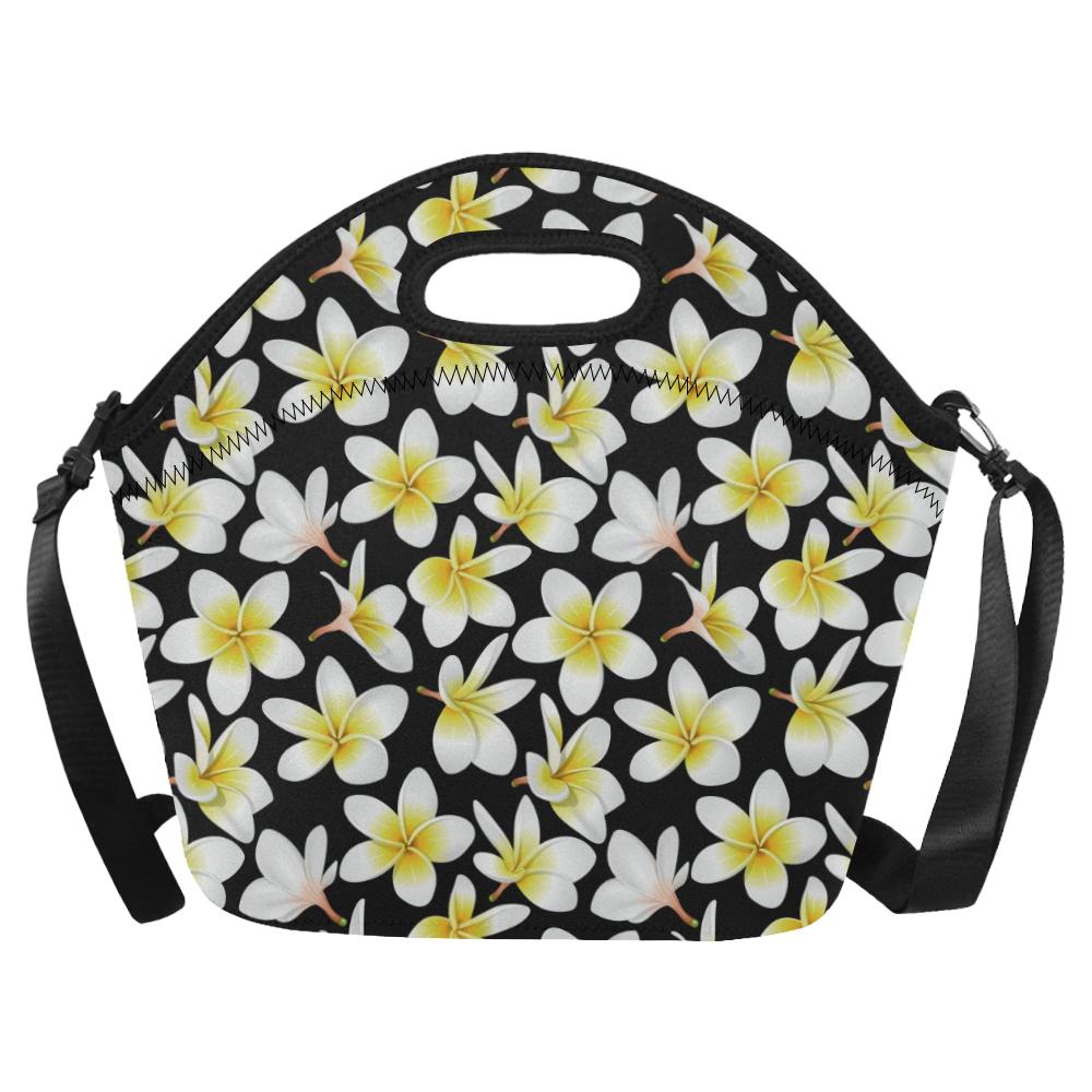 Yellow Plumeria Hawaiian Flowers Neoprene Lunch Bag (Model 1669)(Large)-JTAMIGO.COM
