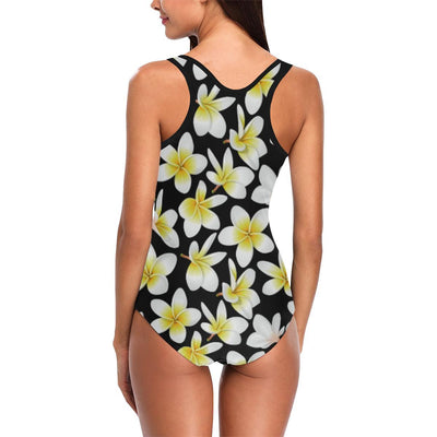 Yellow Plumeria Hawaiian Flowers One Piece Swimsuit-JTAMIGO.COM