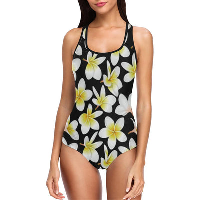 Yellow Plumeria Hawaiian Flowers One Piece Swimsuit-JTAMIGO.COM