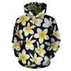 Yellow Plumeria Hawaiian Flowers Pullover Hoodie