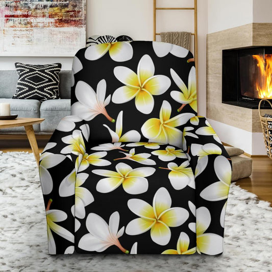 Yellow Plumeria Hawaiian Flowers Single Sofa Slipcover -JTAMIGO.COM