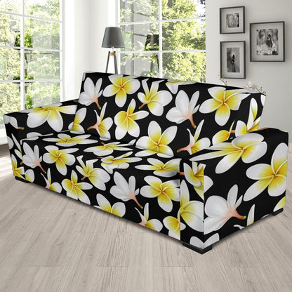 Yellow Plumeria Hawaiian Flowers Sofa Slipcover-JTAMIGO.COM