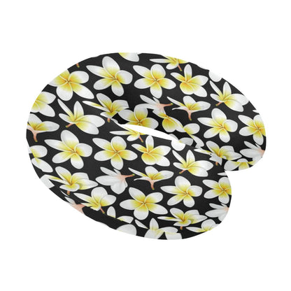 Yellow Plumeria Hawaiian Flowers U-Shaped Travel Neck Pillow-JTAMIGO.COM