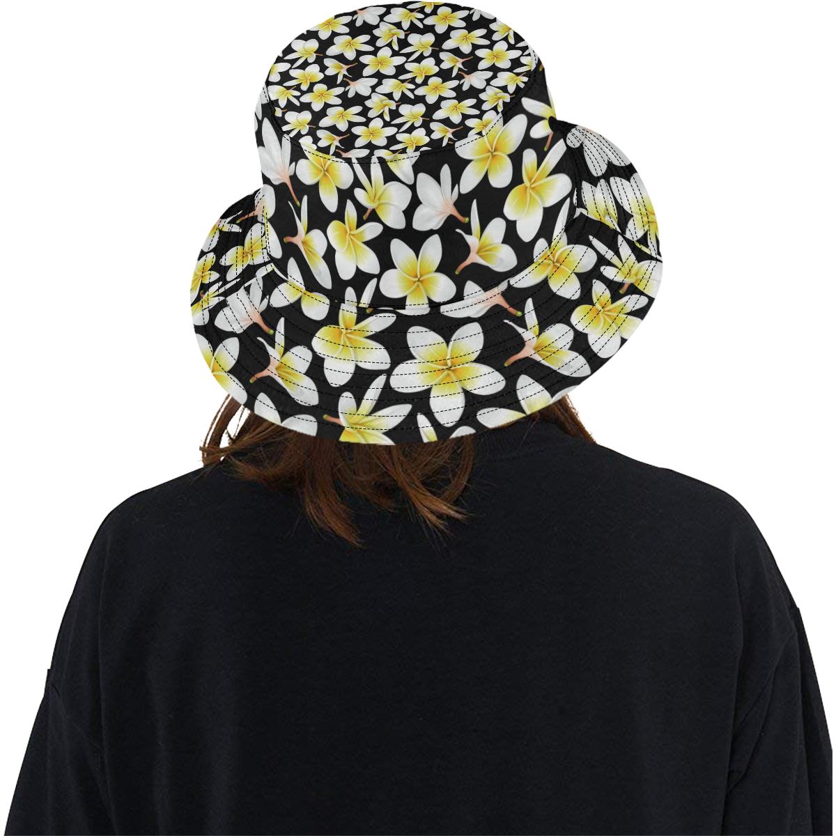 Yellow Plumeria Hawaiian Flowers Unisex Bucket Hat