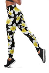 Yellow Plumeria Hawaiian Flowers Women Leggings