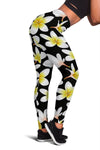 Yellow Plumeria Hawaiian Flowers Women Leggings