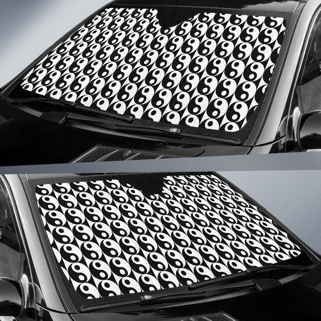 Yin Yang Classic Pattern Design Print Car Sun Shade For Windshield