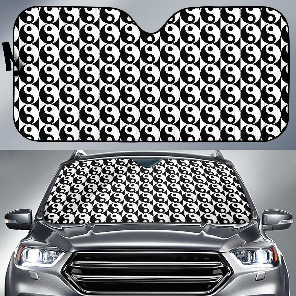 Yin Yang Classic Pattern Design Print Car Sun Shade For Windshield