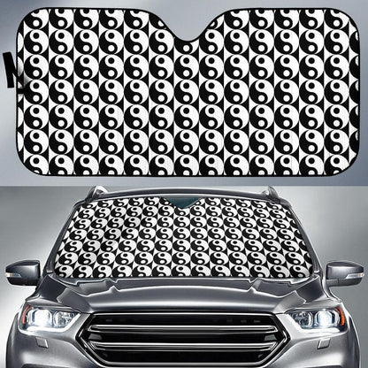 Yin Yang Classic Pattern Design Print Car Sun Shade For Windshield