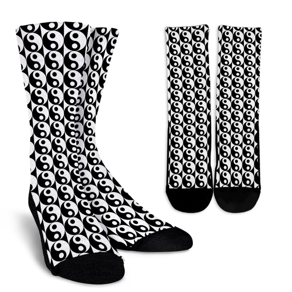 Yin Yang Classic Pattern Design Print Crew Socks