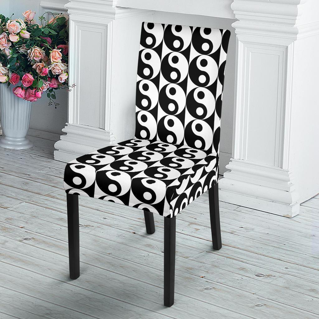 Yin Yang Classic Pattern Design Print Dining Chair Slipcover-JTAMIGO.COM