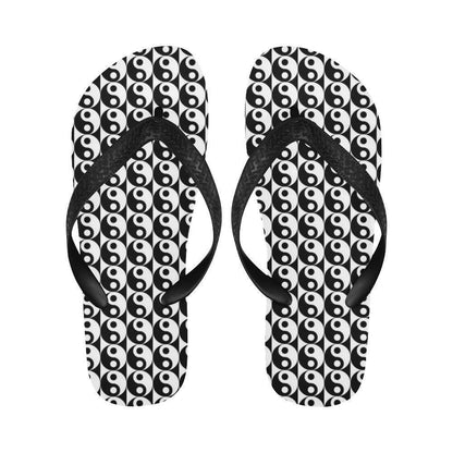 Yin Yang Classic Pattern Design Print Flip Flops-JTAMIGO.COM