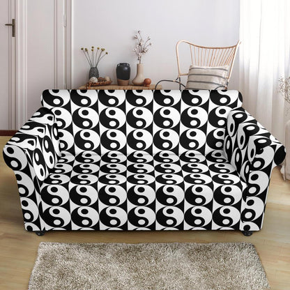Yin Yang Classic Pattern Design Print Loveseat Slipcover-JTAMIGO.COM