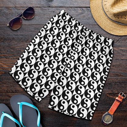 Yin Yang Classic Pattern Design Print Mens Shorts-JTAMIGO.COM
