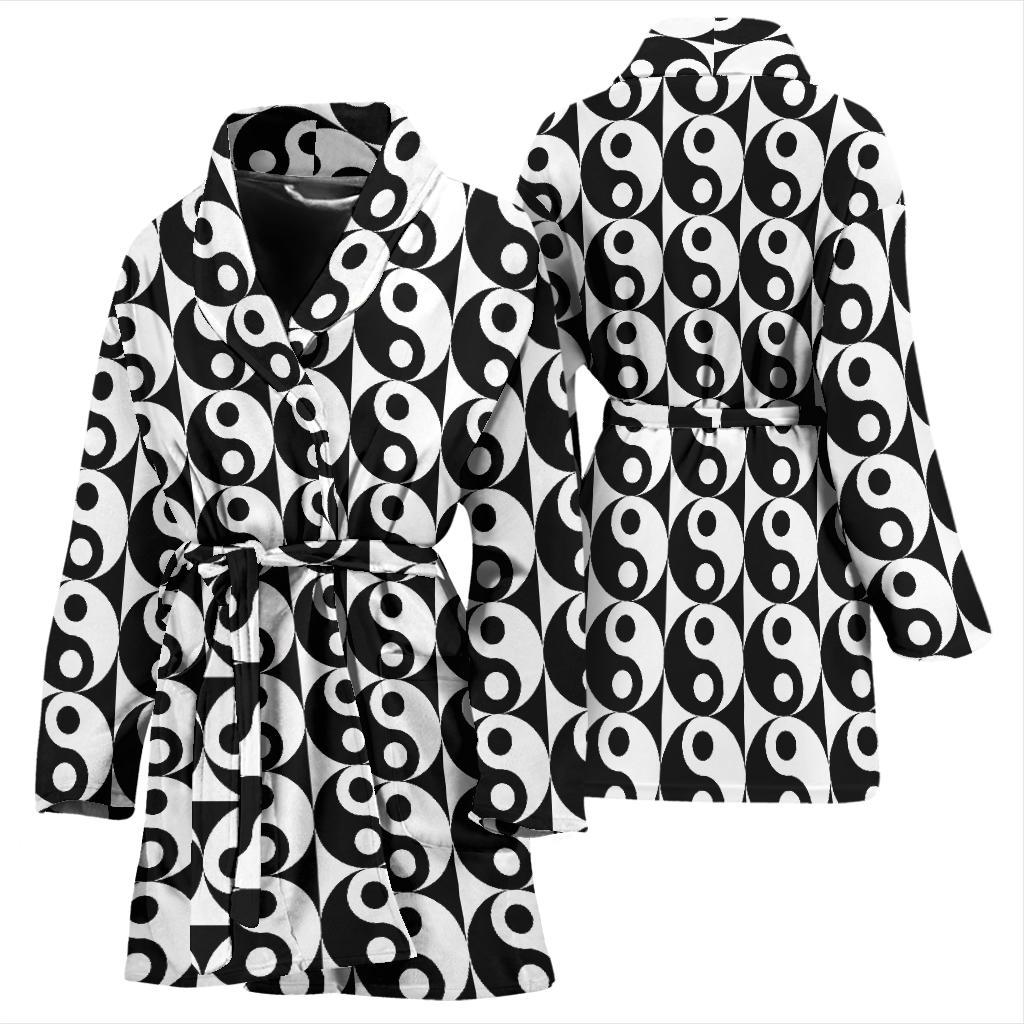 Yin Yang Classic Pattern Design Print Women Bath Robe-JTAMIGO.COM