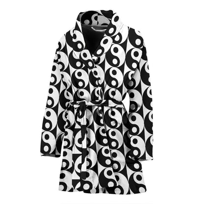 Yin Yang Classic Pattern Design Print Women Bath Robe-JTAMIGO.COM