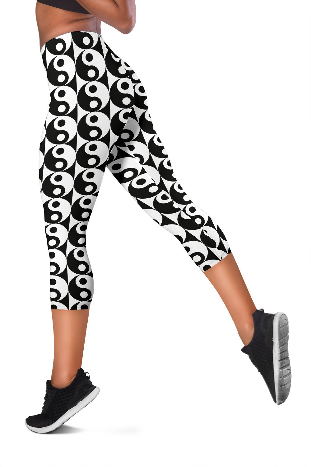 Yin Yang Classic Pattern Design Print Women Capris