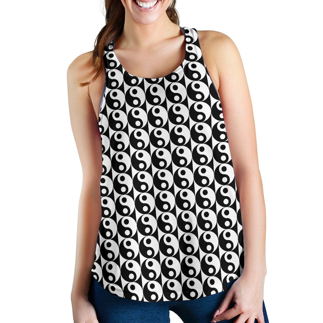 Yin Yang Classic Pattern Design Print Women Racerback Tank Top