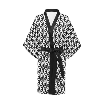 Yin Yang Classic Pattern Design Print Women Short Kimono Robe