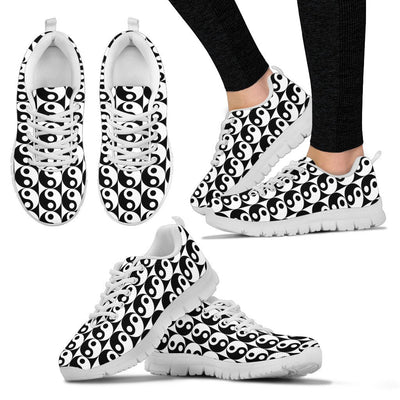 Yin Yang Classic Pattern Design Print Women Sneakers Shoes