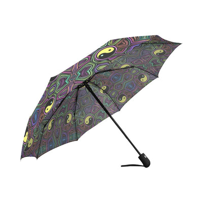 Yin Yang Neon Color Design Print Automatic Foldable Umbrella
