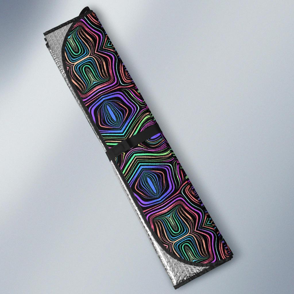 Yin Yang Neon Color Design Print Car Sun Shade For Windshield