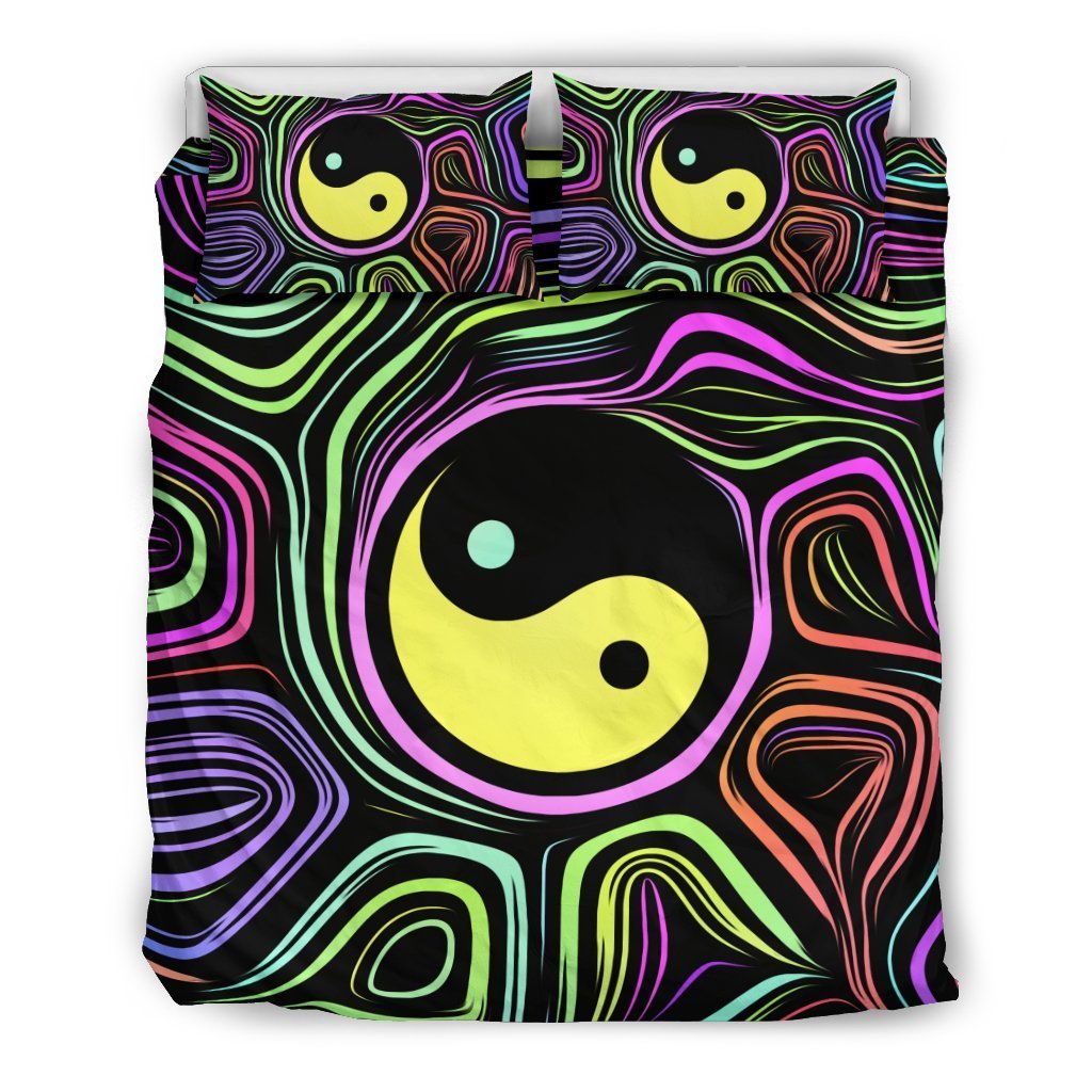 Yin Yang Neon Color Design Print Duvet Cover Bedding Set