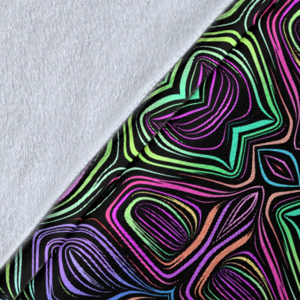 Yin Yang Neon Color Design Print Fleece Blanket