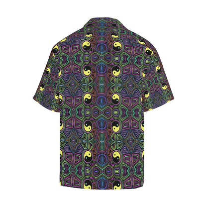 Yin Yang Neon Color Design Print Men Aloha Hawaiian Shirt