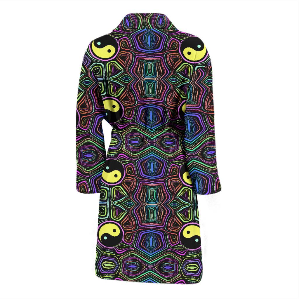 Yin Yang Neon Color Design Print Men Bath Robe-JTAMIGO.COM