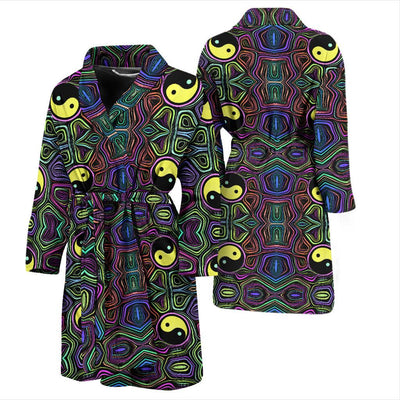 Yin Yang Neon Color Design Print Men Bath Robe-JTAMIGO.COM