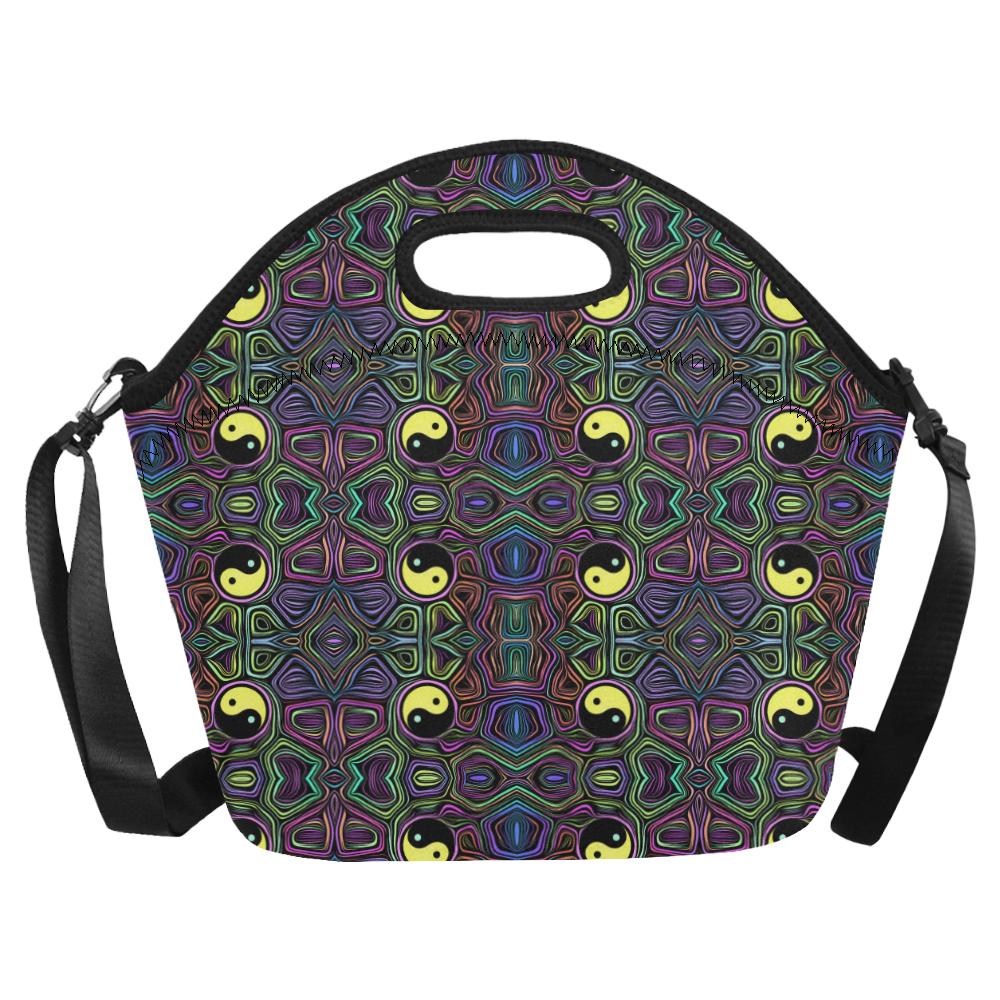 Yin Yang Neon Color Design Print Neoprene Lunch Bag (Model 1669)(Large)-JTAMIGO.COM