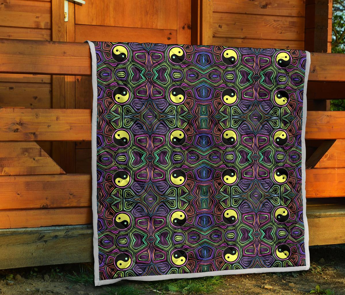 Yin Yang Neon Color Design Print Premium Quilt-JTAMIGO.COM