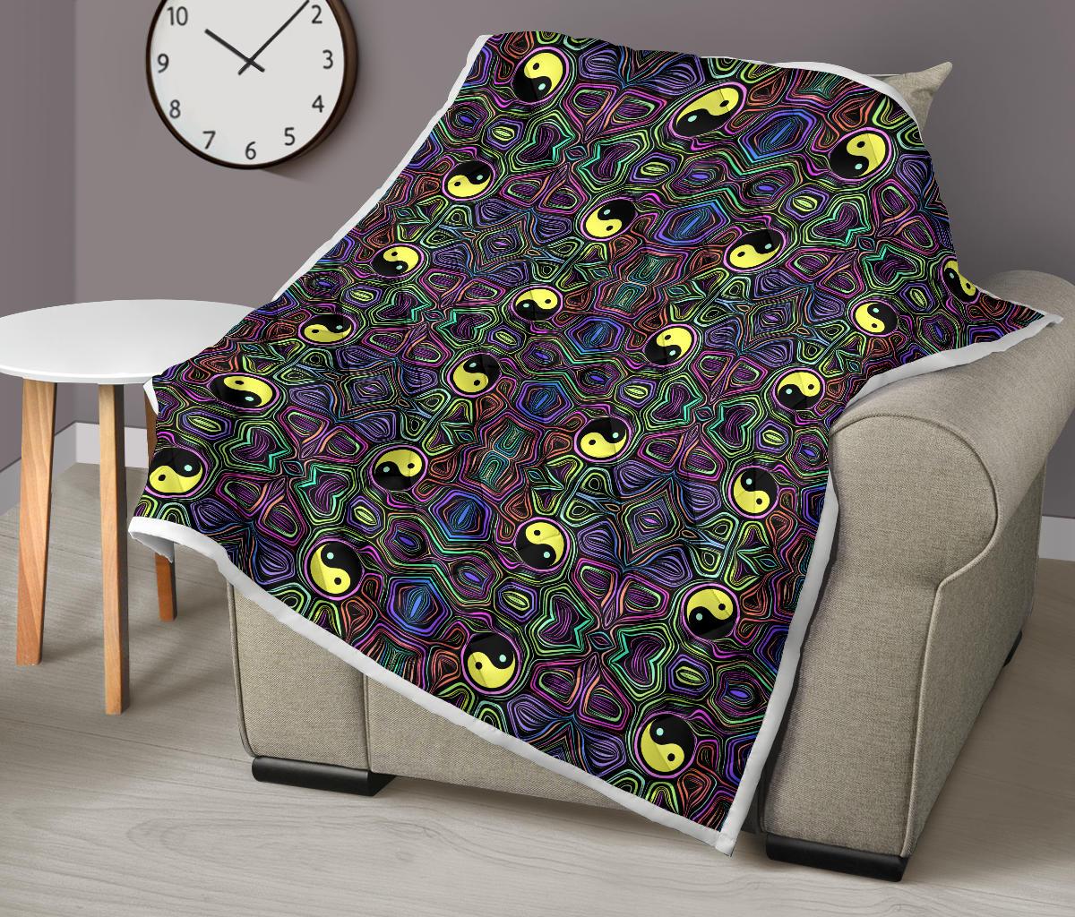 Yin Yang Neon Color Design Print Premium Quilt-JTAMIGO.COM