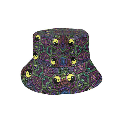 Yin Yang Neon Color Design Print Unisex Bucket Hat