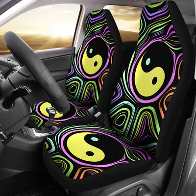 Yin Yang Neon Color Design Print Universal Fit Car Seat Covers