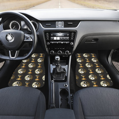 Yin Yang Skull Themed Design Print Car Floor Mats