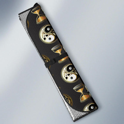 Yin Yang Skull Themed Design Print Car Sun Shade For Windshield