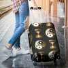 Yin Yang Skull Themed Design Print Luggage Cover Protector