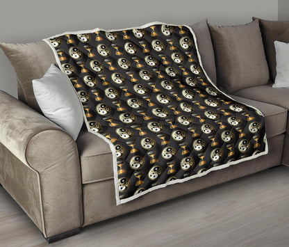 Yin Yang Skull Themed Design Print Premium Quilt-JTAMIGO.COM