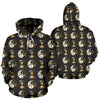 Yin Yang Skull Themed Design Print Pullover Hoodie