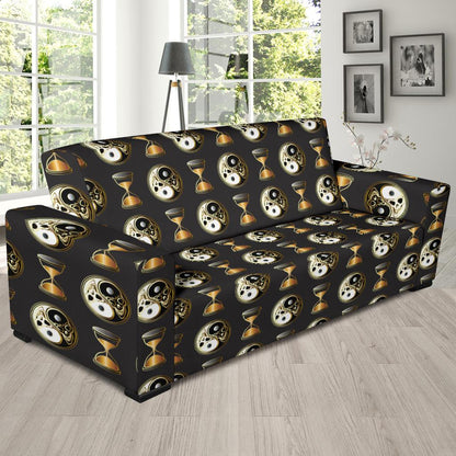 Yin Yang Skull Themed Design Print Sofa Slipcover-JTAMIGO.COM