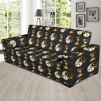 Yin Yang Skull Themed Design Print Sofa Slipcover-JTAMIGO.COM